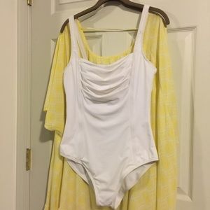 White swimsuit one piece